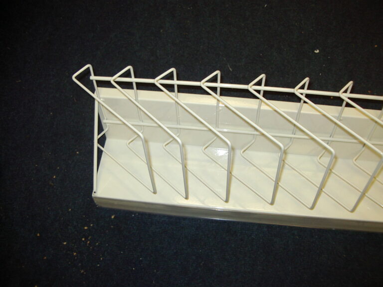 Wire Retail Merchandise Display Tray manufactured by Techrail Fabricated wire tray designed for organised shop-floor product display.